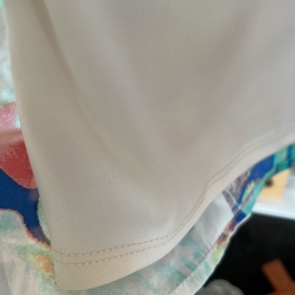 LILY ROSE Crochet Detail Sleeveless Watercolor Floral Shift Dress, Sz Large,NWT. - Picture 6 of 9